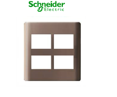 Mặt 4 thiết bị size S màu đồng Zencelo A Schneider (A84T04L_SZ_G19)
