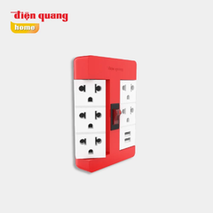 Ổ cắm xoay 90 độ Điện Quang ĐQ ESK RT 53 2USB (5 lỗ 3 chấu, 2USB)