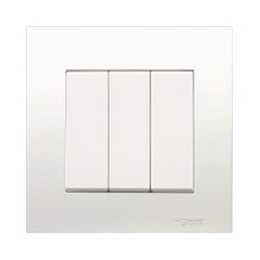 Bộ công tắc ba 1 chiều 16AX Vivace màu trắng Schneider (KB33_1_WE_G19)
