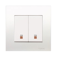 Bộ công tắc đôi 2 cực 20A Vivace màu trắng Schneider (KB32D20NE_WE_G19)