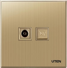 Bộ ổ cắm tivi và điện thoại Q9 - Uten (Q9-TVTEL)