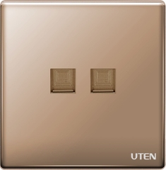 Bộ ổ cắm đôi mạng màu vàng Z9 Uten (Z9G-2PC)