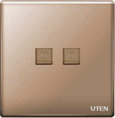 Bộ ổ cắm đôi điện thoại màu vàng Z9 Uten (Z9G-2TEL)