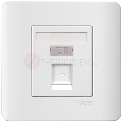 Bộ ổ cắm mạng cat6 đơn màu trắng Zencelo - Schneider (E8431RJS_6_G19)