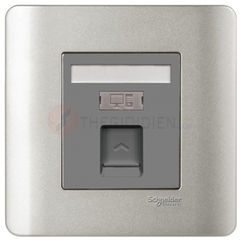 Bộ ổ cắm mạng cat6 đơn màu xám Zencelo - Schneider (E8431RJS_6_SA_G19)