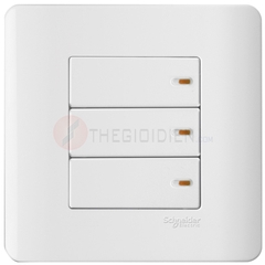 Bộ công tắc ba 1 chiều 16A màu trắng Zencelo - Schneider (E8433_1_G19)