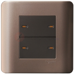 Bộ công tắc bốn 1 chiều 16A màu đồng Zencelo - Schneider (E8434_1_SZ_G19)