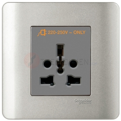 Bộ ổ cắm đơn đa năng 16A màu xám Zencelo - Schneider (E84426_16TS_SA_G19)
