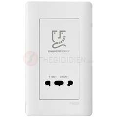 Bộ ổ cắm dao cạo râu màu trắng Zencelo - Schneider (E84T727V_WE)