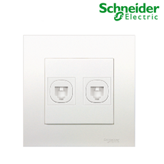 Bộ ổ cắm điện thoại đôi Vivace màu trắng Schneider (KB32TS)