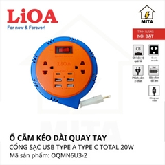 Ổ cắm Lioa kéo dài kiểu đĩa bay mini OQMN6U3-2