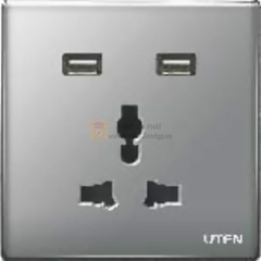 Bộ ổ cắm 3 chấu và 2 ổ cắm USB Z9 - Uten (Z9GZ13/2NU)