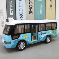 Đồ chơi ô tô Bus cho bé có phát nhạc, có đèn mở được cửa có bánh đà