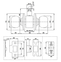 Khóa nắm tròn Hafele 489.93.130, light- duty