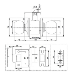 Khóa nắm tròn Hafele 489.93.135, light-duty, cửa WC