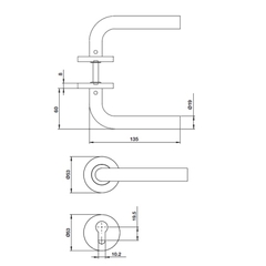 Tay nắm gạt Hafele 499.62.673, inox rỗng