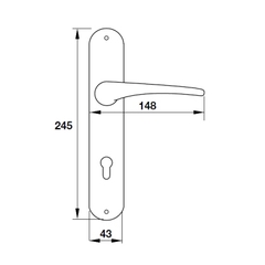 Tay nắm gạt cao cấp Hafele 901.79.084, cửa chính