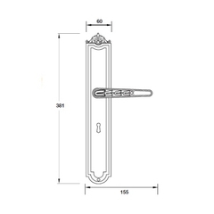 Tay khóa cửa chính cao cấp Hafele 901.98.097, dòng E. CASSINA