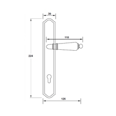 Tay khóa cửa chính cao cấp Hafele 901.98.523, dòng E. CASSINA