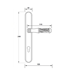Tay khóa cửa chính cao cấp Hafele 901.98.971, dòng E. CASSINA