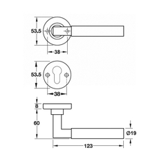 Tay nắm gạt inox đặc Hafele 903.92.696