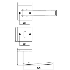 Tay nắm gạt inox đặc Hafele 903.92.716