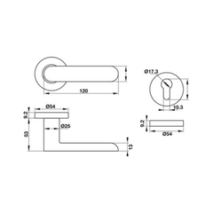 Tay nắm gạt Hafele 903.98.162, inox 316