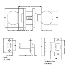 Khóa tay nắm tròn Hafele 911.64.266, dòng heavy- duty