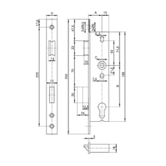 Thân khóa đố nhỏ Hafele 911.77.260 (E30/ 92D)