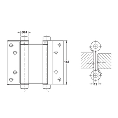 Bản lề hai chiều Hafele 927.97.030 (C152mm)