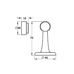 Chặn cửa Hafele 938.23.028, nam châm