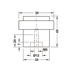 Chặn cửa gắn sàn hình trụ Hafele 937.55.100