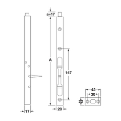 Chốt âm Hafele 911.62.184 (450mm)