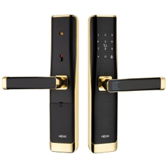 Khóa cửa Hexa L100 đen vàng 24K, chống nước