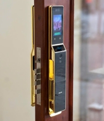 Khóa nhận diện gương mặt P100M-Promax đen vàng 24K