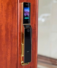 Khóa nhận diện gương mặt P100M-Promax đen vàng 24K