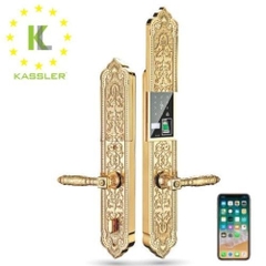 Khóa vân tay đại sảnh Kassler KL-929 mạ vàng 24K, app mobile