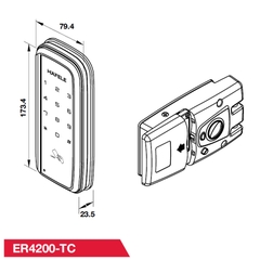 Khóa điện tử cửa trượt Hafele ER4200- 912.05.690