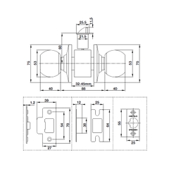 Khóa nắm tròn Hafele 489.93.137, cửa WC