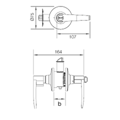 Khóa tròn gạt Hafele 489.10.174, cửa WC
