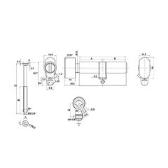 Ruột khóa Hafele 489.56.007, cửa WC (65 mm)