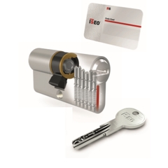 Ruột khóa ISEO R6 hai đầu chìa màu nikel mờ