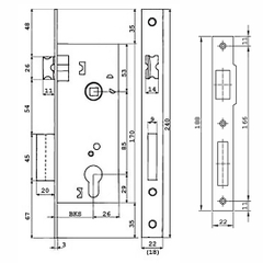 Thân khóa Fadex màu nikel