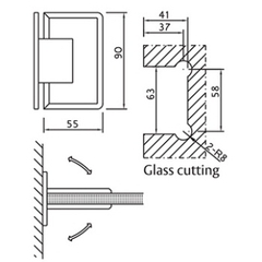 Bản lề cửa kính Yale Y2111 US32, tường- kính 90 độ