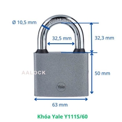 Ổ khóa bấm Yale Y111S/60/132/1 màu bạc
