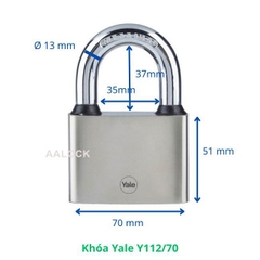 Ổ khóa treo Yale Y112/70/137/1 size 70