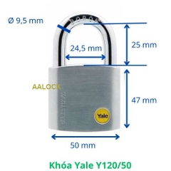Khóa bấm Yale Y120/50/127/1/5 size 50mm
