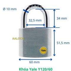 Khóa bấm Yale Y120/60/135/1/5 size 60mm