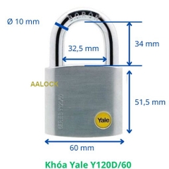 Khóa bấm Yale Y120D/60/135/1/5 chìa vi tính