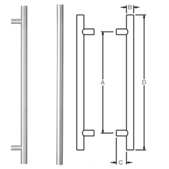 Tay nắm cửa Yale YEH-01A US32D, dài 600mm